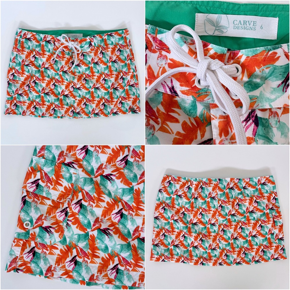 Carve Designs Paddler Board Skirt 6 Tropical Floral Swim Cover-Up SUP Surf Mini